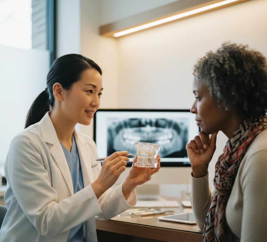 Tooth replacement consultation at Community Smiles Elizabeth & Hillside